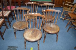 Five Spindle Back Bobbin Leg Kitchen Chairs
