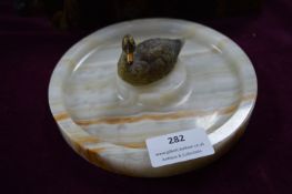 Coal Painted Pinned Mallard on Onyx Base