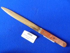 Trench Art 1914-1919 Souvenir Paper Knife 