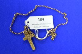 9k Gold Crucifix and Chain ~4.1g total