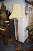 Barley Twist Oak Standard Lamp