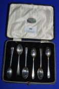 Cased Set of Six Hallmarked Sterling Silver Teaspoons