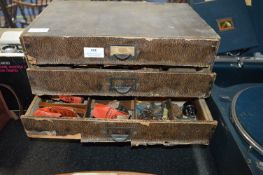 Vintage Four Drawer Chest Containing Electronic Items