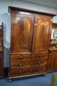 Victorian Flame Mahogany Linen Press