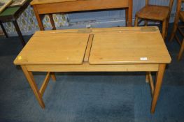 Retro School Desk with Two Lift-Up Compartments