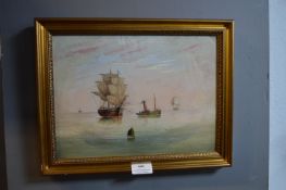 Oil on Board Shipping Scene by E. K. Redmore