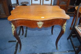 Edwardian Rococo Revival Oak Table with Ormolu Mounts