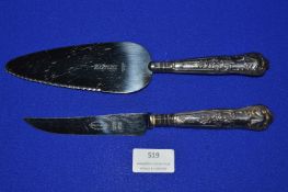 Silver Handled Cake Knife Set