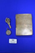 Hallmarked Sterling Silver Cigarette Case plus Medallion and a Key Watch
