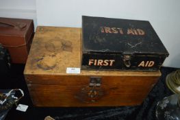 First Aid Box and a Wooden Box