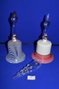 Two Victorian Glass Bells and a Handle