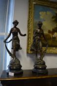 Pair of Spelter Classical Figures