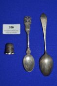 Two Silver Spoons and Thimbles ~36g gross