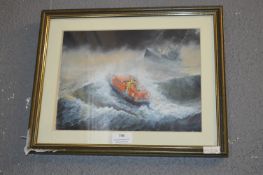 Watercolour by David Biglands - Whitby Lifeboat
