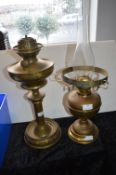 Two Brass Oil Lamps