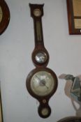 Georgian Banjo Barometer with Mahogany Case