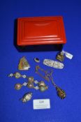 Costume Jewellery Bracelets, Brooches and a Fob