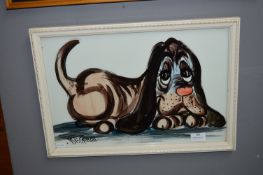 Retro Framed & Signed Dog Picture