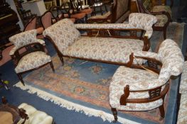 Victorian Salon Suite Comprising Chaise Lounge, Two Nursing Chairs and Four Side Chairs