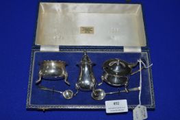 Cased Silver Cruet Set - Birmingham 1979