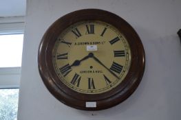 1930's Oak Cased Office Clock for A. Brown & Sons of Hull and London