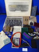 Mixed Lot of Ephemera, Cloth Badges, Matchbox Holder, etc.