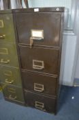 Brown Metal Four Drawer Filing Cabinet (no key)