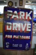 Vintage Enamel Sign - Park Drive Cigarettes
