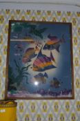 Framed Batik on Silk of Tropical Fish