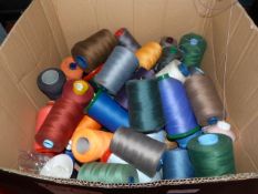 ~50 Spools of Assorted Thread and Yarn