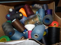 ~50 Spools of Assorted Thread and Yarn