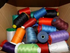 ~50 Spools of Assorted Thread and Yarn