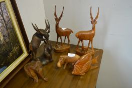 Carved African Animals etc.