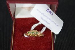 9k Gold Ring with Five Stones ~1.7g gross