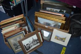 Two Boxes of Framed Pictures and Prints