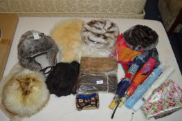 Ladies Fur Hats, Umbrellas, Scarves, etc.