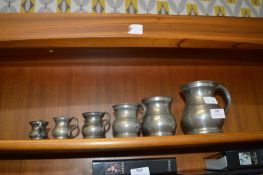 Set of Six Graduated Pewter Tankards