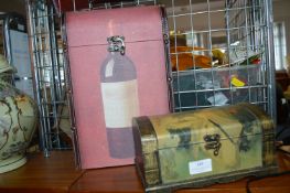Jewellery Chest and a Wine Carrier