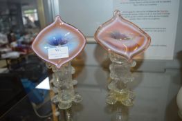 Two Jack in the Pulpit Glass Vases