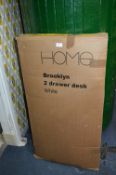 Flatpack Home Brooklyn Two Drawer White Desk