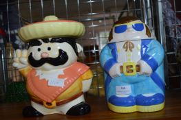 Two Comical Biscuit Barrels