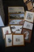 Framed Pictures and Prints, Pastel Sketches, and W