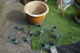 Five Garden Planter Wheel Bases, and a Planter