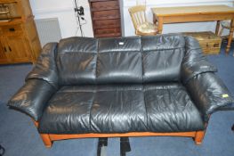 Black Leather Sofa by Ekornes Collection