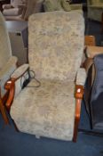Wooden Framed Electric Recliner in Floral Upholste
