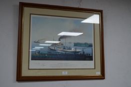 Signed Framed Print of The Lincoln Castle Ferry by