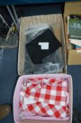 100 Black Linen Napkins plus 24 Red and White Tabl
