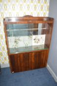 Vintage 1930's Mirror Back Glazed Front Bookcase