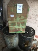 Three Antique Drums; Duckhams Oil, Gargoyle Mobiloil G3G3, and One Other