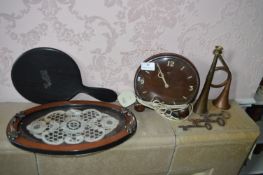 Vintage Clock, Horns, etc.